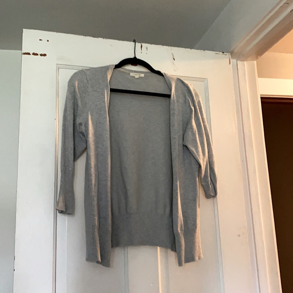 Cropped sweater cardigan grey